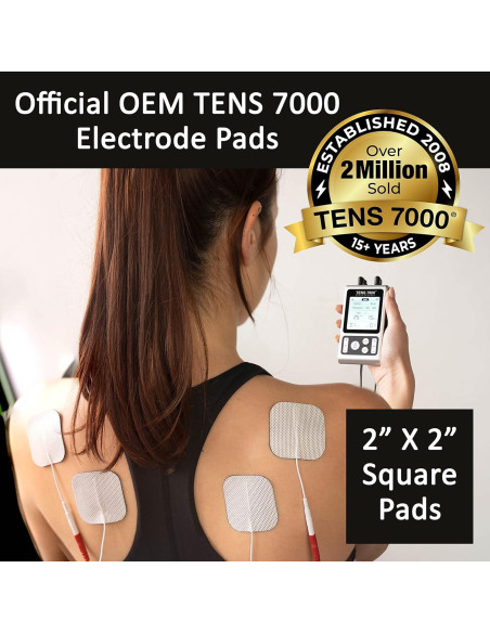 Almohadillas Electrodos TENS 7000 OEM 16-Pack 2x2" Reemplazo