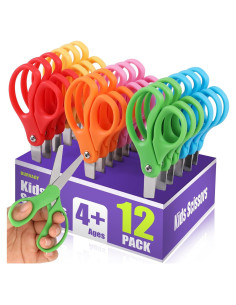 12 Tijeras de Seguridad para Niños BURVAGY 5" Acero Inoxidable