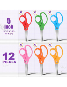 12 Tijeras de Seguridad para Niños BURVAGY 5" Acero Inoxidable 2