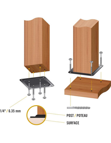Conector de Placa para Poste de Madera Nuvo Iron WPCP4B Negro 11.9 cm