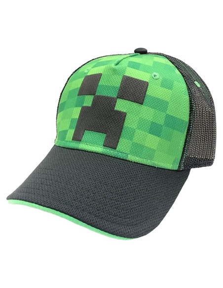 Gorra de Malla Minecraft Creeper para Niños - Ajustable