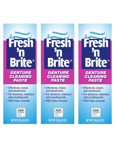 Pasta Limpiadora para Dentaduras Fresh 'n Brite - 3 Tubos 107g