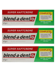Crema Adhesiva para Dentaduras Blend-a-dent 3 Pack 47g