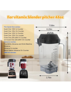 Jarra de Licuadora 48oz LiStarUs para Vitamix Advance 2