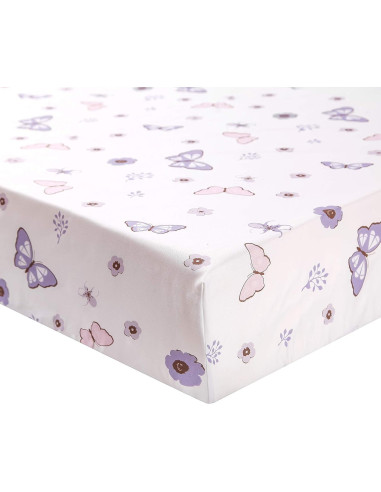 Juego de Ropa de Cuna Estándar La Premura 3 Piezas Mariposa Lila