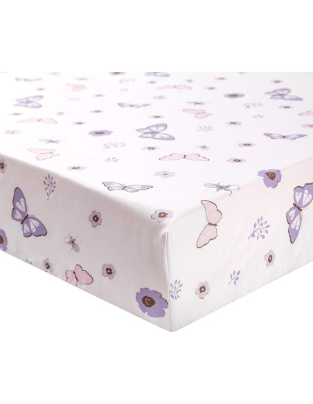 Juego de Ropa de Cuna Estándar La Premura 3 Piezas Mariposa Lila