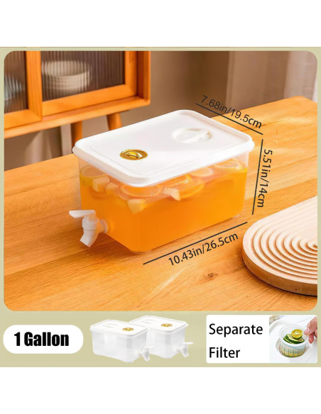 Dispensador de Bebidas Sivlnian 6.4L con Grifo y Filtro - 2 Piezas