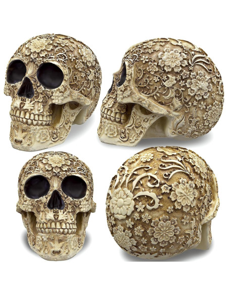 Calavera de Resina Natural READAEER 19.3x14.2x15.5 cm Decoración