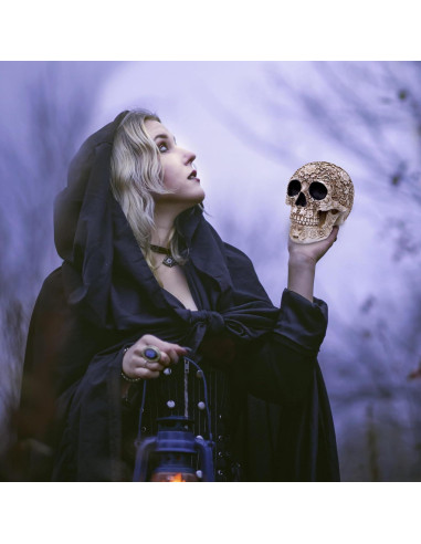 Calavera de Resina Natural READAEER 19.3x14.2x15.5 cm Decoración