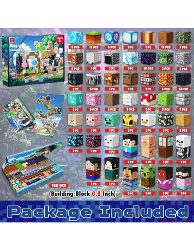 150 Bloques Magnéticos Magneverse 0.8" Juguetes STEM 3+ Años