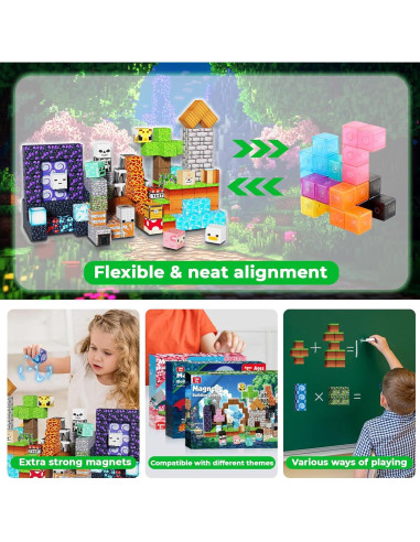 150 Bloques Magnéticos Magneverse 0.8" Juguetes STEM 3+ Años