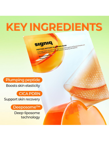 Máscara de Hidrogel de Péptidos SIGNIQ 34g x 3ea - Elevación y Firmeza