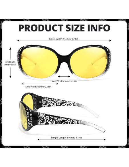 Gafas de Visión Nocturna HASFOX - Lentes Amarillos Polarizados UV400 Gafas de Visión Nocturna HASFOX - Lentes Amarillos Polarizados UV400