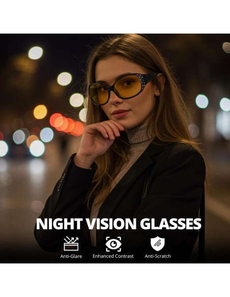 Gafas de Visión Nocturna HASFOX - Lentes Amarillos Polarizados UV400 Gafas de Visión Nocturna HASFOX - Lentes Amarillos Polarizados UV400