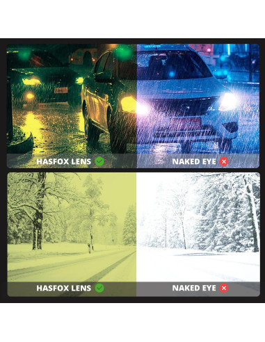 Gafas de Visión Nocturna HASFOX - Lentes Amarillos Polarizados UV400