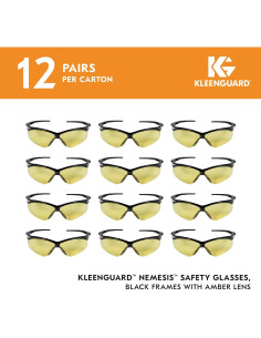 Gafas de Seguridad KleenGuard V30 Nemesis, Lentes Ámbar, 12 Pares 2
