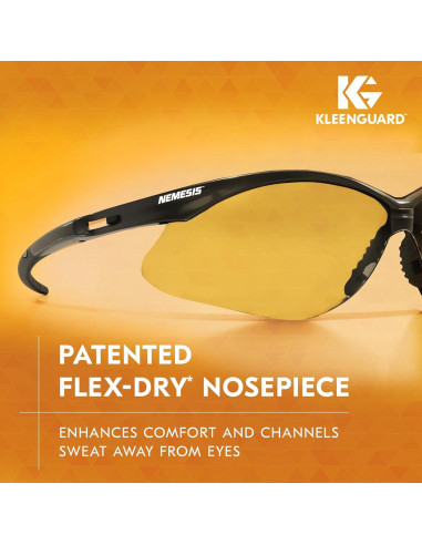 Gafas de Seguridad KleenGuard V30 Nemesis, Lentes Ámbar, 12 Pares