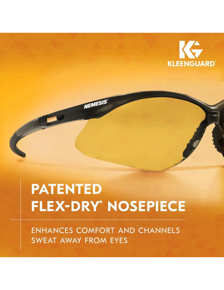 Gafas de Seguridad KleenGuard V30 Nemesis, Lentes Ámbar, 12 Pares