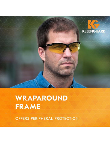 Gafas de Seguridad KleenGuard V30 Nemesis, Lentes Ámbar, 12 Pares