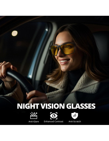 Gafas de Visión Nocturna HASFOX Polarizadas Amarillas UV400