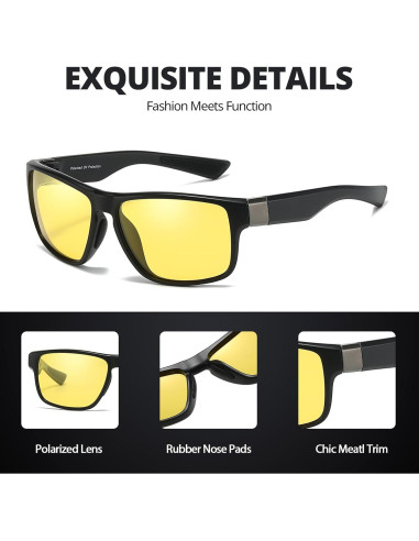 Gafas de Visión Nocturna HASFOX Polarizadas Amarillas UV400