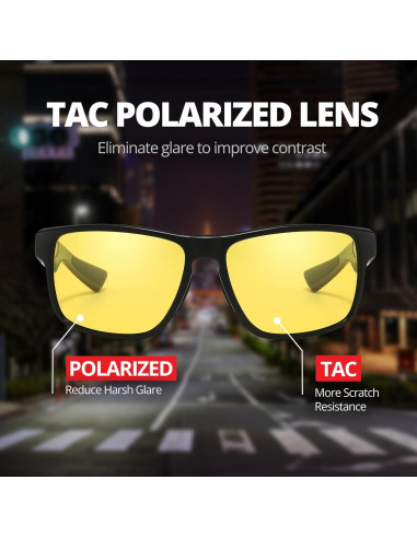 Gafas de Visión Nocturna HASFOX Polarizadas Amarillas UV400