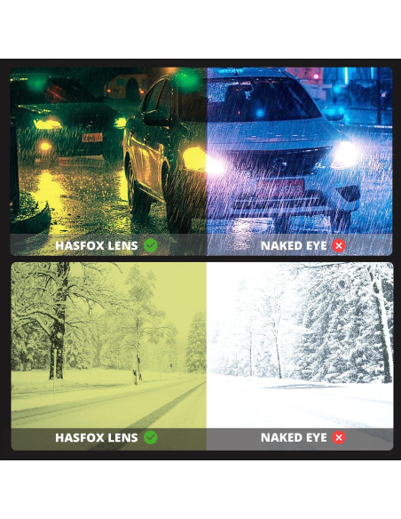 Gafas de Visión Nocturna HASFOX Polarizadas Amarillas UV400 Gafas de Visión Nocturna HASFOX Polarizadas Amarillas UV400