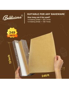Rollo de papel pergamino antiadherente Baklicious 33 cm x 50 m 2