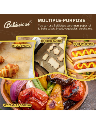 Rollo de papel pergamino antiadherente Baklicious 33 cm x 50 m