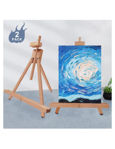 Caballete de Mesa Plegable Miratuso - 2 Paquete, Madera Haya, 56 cm