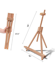 Caballete de Mesa Plegable Miratuso - 2 Paquete, Madera Haya, 56 cm 2