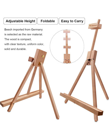 Caballete de Mesa Plegable Miratuso - 2 Paquete, Madera Haya, 56 cm