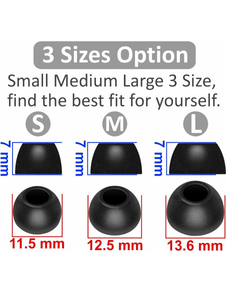 6 Pares Puntas Espuma Memoria IiEXCEL S/M/L para Galaxy Buds FE