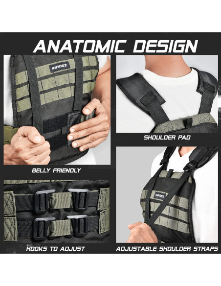 Chaleco Táctico Ajustable INFIDEZ 5.4 a 14 kg para Entrenamiento