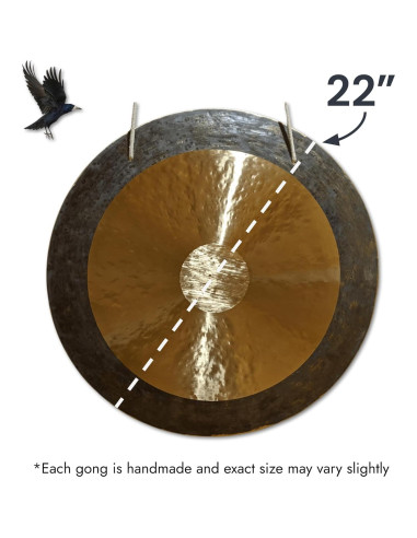 Gong de Bronce Chino Raven Sounds 55.88 cm para Meditación