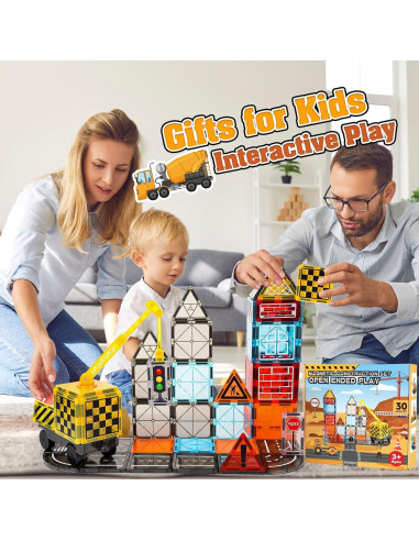 Set de Juguetes de Construcción Magnéticos Windidi 30 Piezas
