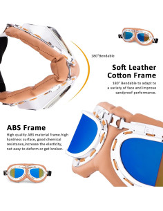 Peicees Paquete de 2 Gafas Vintage para Motocicleta y Ciclismo 2