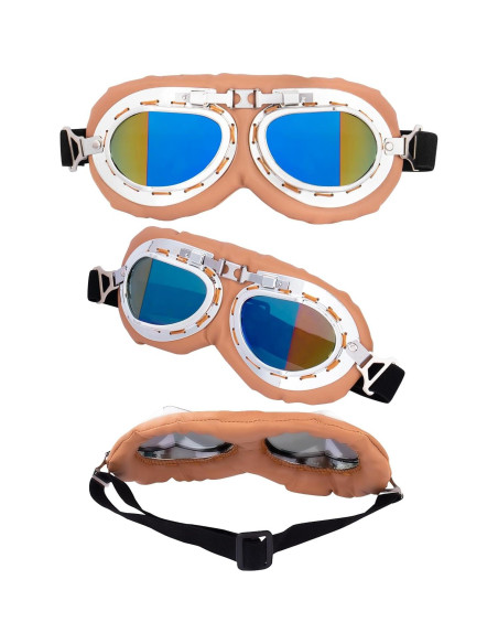 Peicees Paquete de 2 Gafas Vintage para Motocicleta y Ciclismo