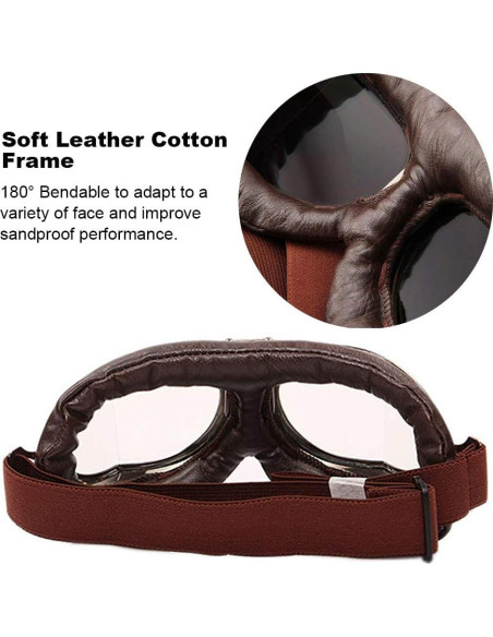 Peicees Paquete de 2 Gafas Vintage para Motocicleta y Ciclismo