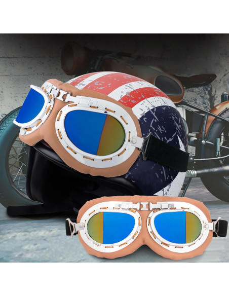 Peicees Paquete de 2 Gafas Vintage para Motocicleta y Ciclismo