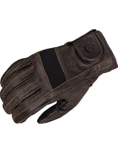 Guante de motocicleta de cuero Highway 21 Jab marrón talla S