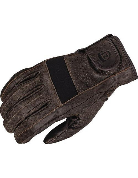 Guante de motocicleta de cuero Highway 21 Jab marrón talla S