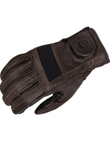 Guante de motocicleta de cuero Highway 21 Jab marrón talla S