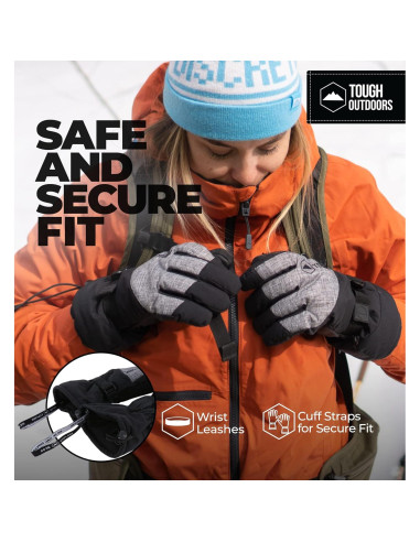 Guantes de Nieve Tough Outdoors X-Grande Impermeables y Aislados