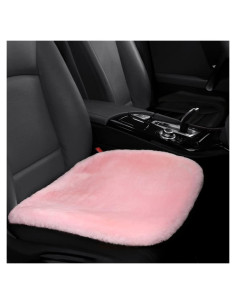 Almohadilla de Asiento de Auto IRIWOOL Piel de Oveja Rosa 49x49cm