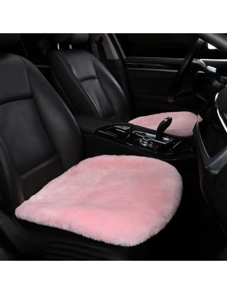 Almohadilla de Asiento de Auto IRIWOOL Piel de Oveja Rosa 49x49cm