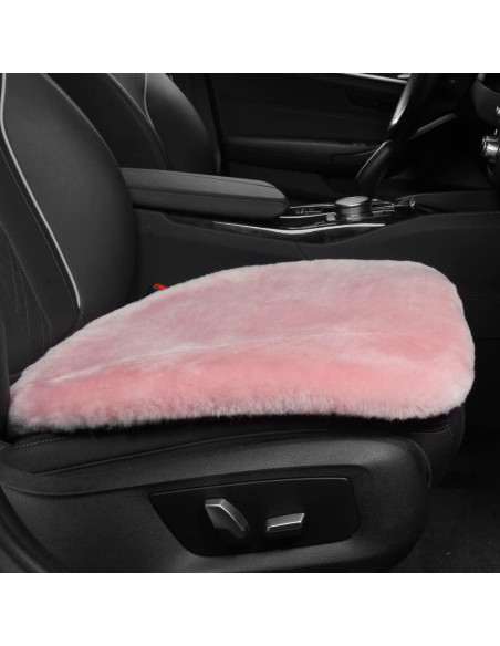 Almohadilla de Asiento de Auto IRIWOOL Piel de Oveja Rosa 49x49cm