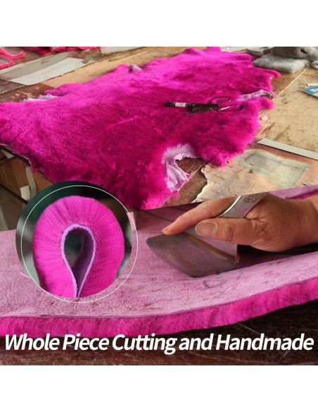 Almohadilla de Asiento de Auto IRIWOOL Piel de Oveja Rosa 49x49cm