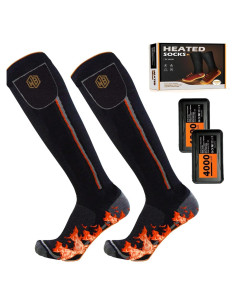 Calcetines Calentables WISSBLUE para Esquí y Camping - Rojo