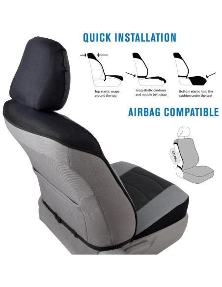 Cubiertas de Asiento Delantero BDK OS-414-GR Cuero Sintético